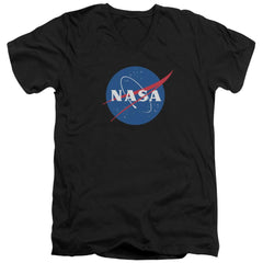 NASA Meatball Logo Men's 30/1 Cotton Slim V-Neck T-Shirt