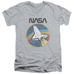 NASA Shuttle Men's 30/1 Cotton Slim V-Neck T-Shirt