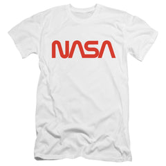 NASA Worm Logo Men's Ultra-Soft 30/1 Cotton Slim Short-Sleeve T-Shirt