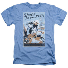 Navy Build Your Navy Men's 30/1 Heather 60 40 Poly Short-Sleeve T-Shirt