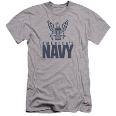 Navy Eagle Logo Men's Ultra-Soft 30/1 Cotton Slim Short-Sleeve T-Shirt