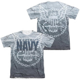 Navy Force For Good (Front/Back Print) Men's Regular Fit Poly Cotton Short-Sleeve T-Shirt
