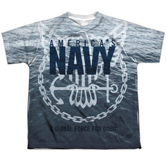 Navy Force For Good Youth Regular Fit Poly Short-Sleeve T-Shirt
