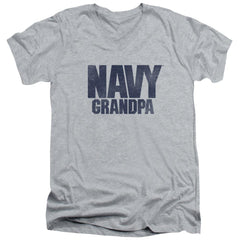Navy Grandpa Men's 30/1 Cotton Slim V-Neck T-Shirt