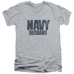 Navy Husband Men's 30/1 Cotton Slim V-Neck T-Shirt