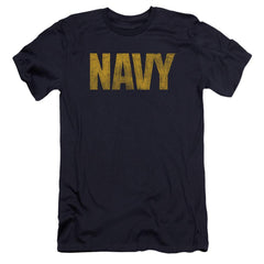 Navy Logo Men's Ultra-Soft 30/1 Cotton Slim Short-Sleeve T-Shirt