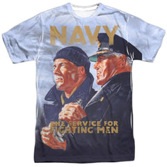 Navy Long Gaze Men's Regular Fit Polyester Short-Sleeve T-Shirt