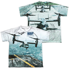 Navy Osprey (Front/Back Print) Youth Regular Fit Poly Short-Sleeve T-Shirt