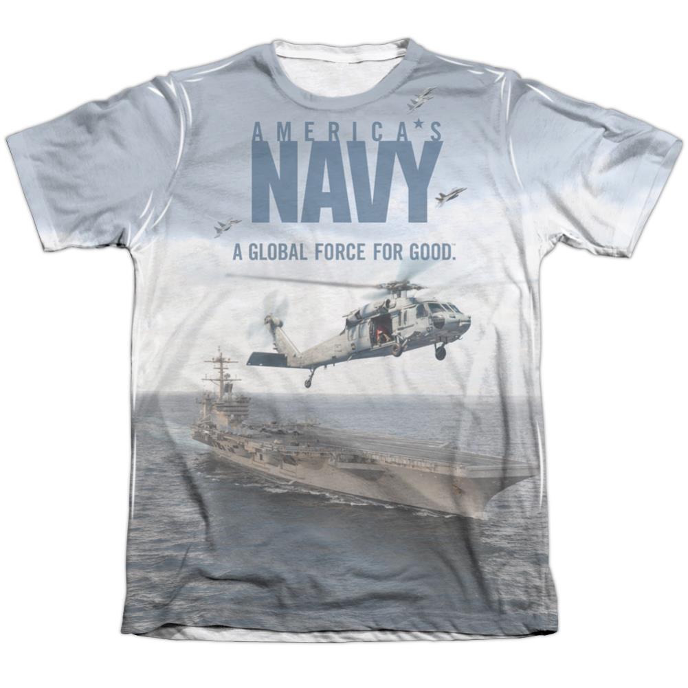 Navy Over And Under Men's Regular Fit Poly Cotton Short-Sleeve T-Shirt