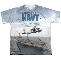 Navy Over And Under Youth Regular Fit Poly Short-Sleeve T-Shirt