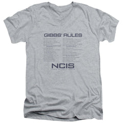 NCIS Gibbs Rules Men's 30/1 Cotton Slim V-Neck T-Shirt