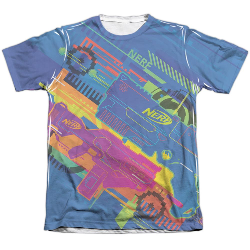 Nerf Neon Collage Men's Regular Fit Poly Cotton Short-Sleeve T-Shirt