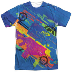 Nerf Neon Collage Men's Regular Fit Polyester Short-Sleeve T-Shirt