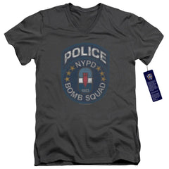 New York City Bomb Squad Men's 30/1 Cotton Slim V-Neck T-Shirt