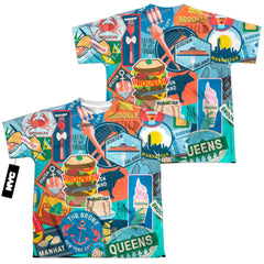 New York City Eating NYC (Front/Back Print) Youth Regular Fit Poly Short-Sleeve T-Shirt