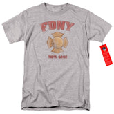 New York City FDNY Vintage Badge Men's 18/1 Cotton Short-Sleeve T-Shirt
