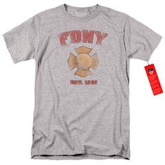 New York City FDNY Vintage Badge Men's 18/1 Cotton Short-Sleeve T-Shirt