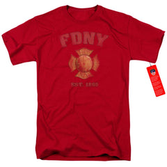 New York City FDNY Vintage Badge Men's 18/1 Cotton Short-Sleeve T-Shirt