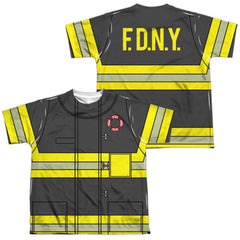 New York City Firefighter Uniform (Front/Back Print) Youth Regular Fit Poly Short-Sleeve T-Shirt