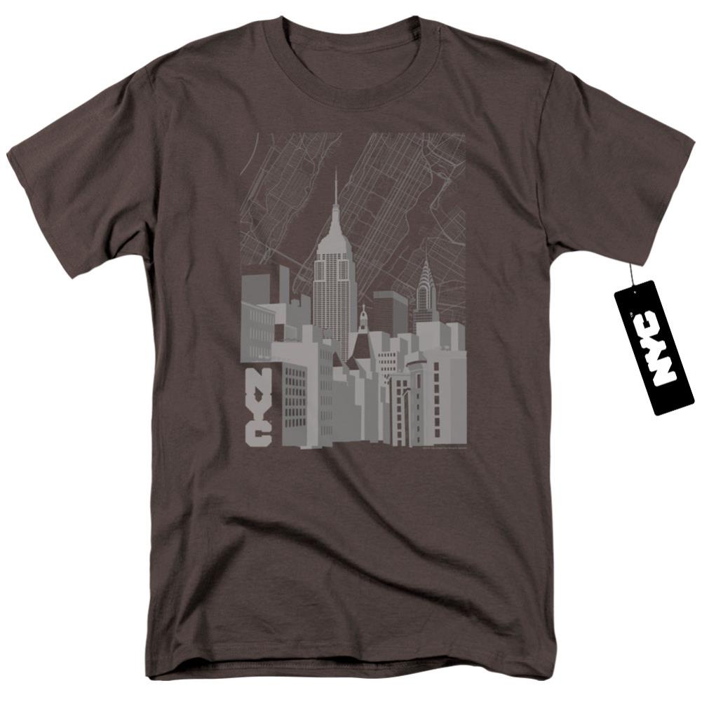 New York City Manhattan Monochrome Men's 18/1 Cotton Short-Sleeve T-Shirt