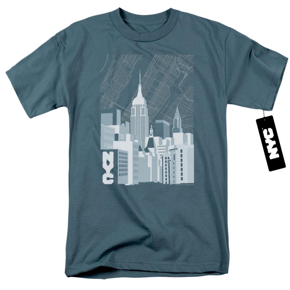 New York City Manhattan Monochrome Men's 18/1 Cotton Short-Sleeve T-Shirt