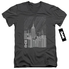 New York City Manhattan Monochrome Men's 30/1 Cotton Slim V-Neck T-Shirt