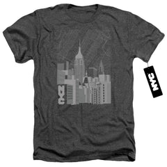 New York City Manhattan Monochrome Men's 30/1 Heather 60 40 Poly Short-Sleeve T-Shirt