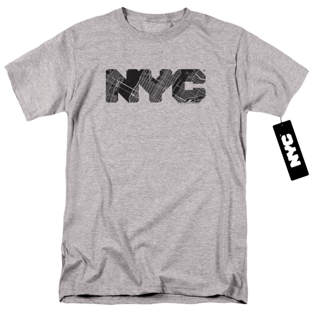New York City NYC Map Fill Men's 18/1 Cotton Short-Sleeve T-Shirt
