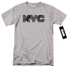 New York City NYC Map Fill Men's 18/1 Cotton Short-Sleeve T-Shirt