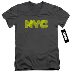 New York City NYC Map Fill Men's 30/1 Cotton Slim V-Neck T-Shirt