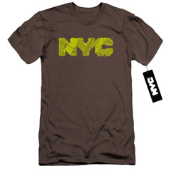 New York City NYC Map Fill Men's Ultra-Soft 30/1 Cotton Slim Short-Sleeve T-Shirt