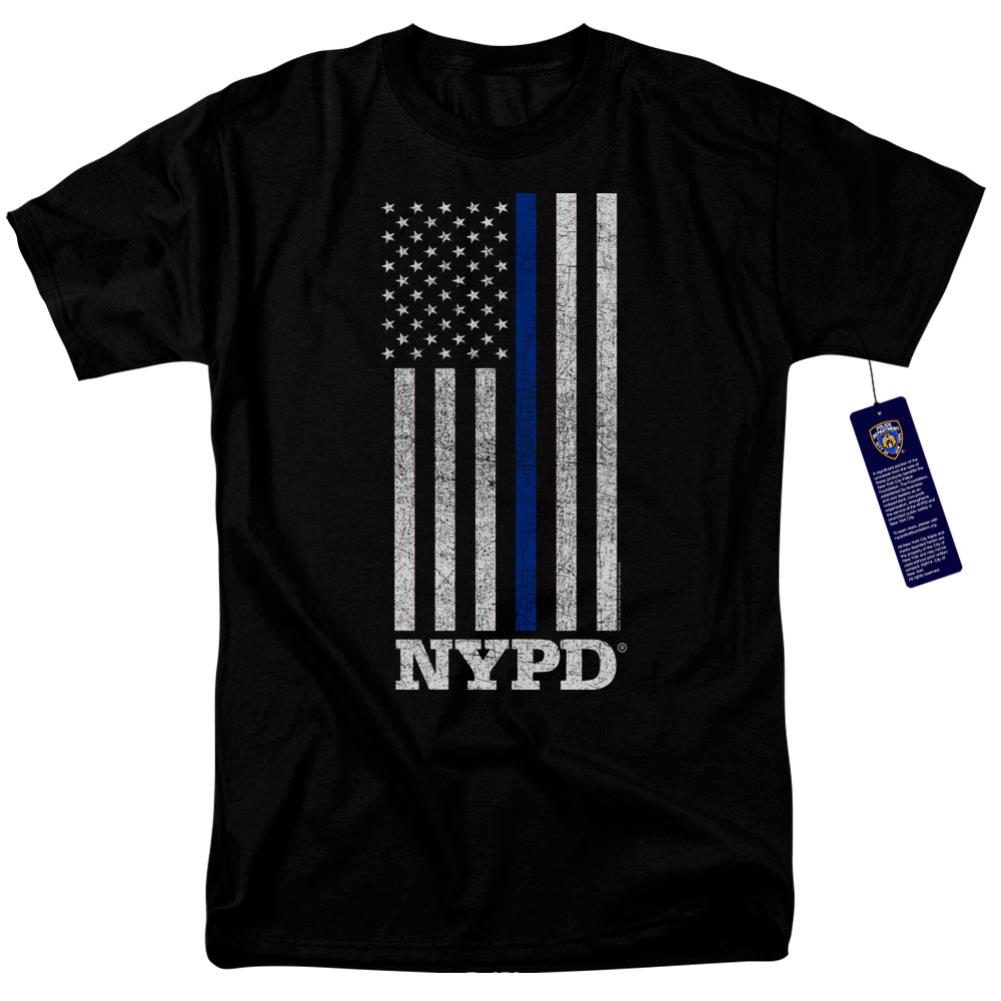 New York City Thin Blue Line Men's 18/1 Cotton Short-Sleeve T-Shirt