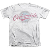 Oldsmobile Oversized And Faded Logo Men's Regular Fit Poly Cotton Short-Sleeve T-Shirt