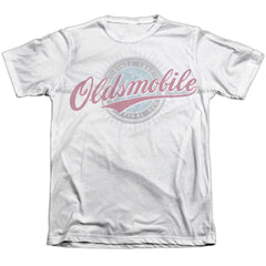 Oldsmobile Oversized And Faded Logo Men's Regular Fit Poly Cotton Short-Sleeve T-Shirt