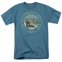 Parks And Recreation Distressed Pawnee Seal Men's 18/1 Cotton Short-Sleeve T-Shirt