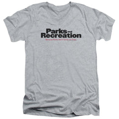 Parks And Recreation Logo Men's 30/1 Cotton Slim V-Neck T-Shirt