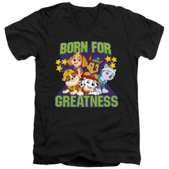 Paw Patrol Born For Greatness Men's 30/1 Cotton Slim V-Neck T-Shirt