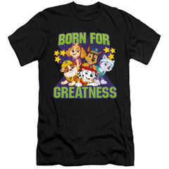 Paw Patrol Born For Greatness Men's Ultra-Soft 30/1 Cotton Slim Short-Sleeve T-Shirt