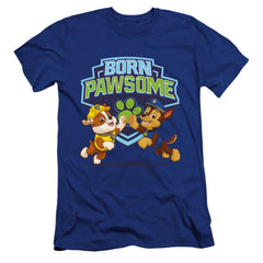 Paw Patrol Born Pawsome Men's Ultra-Soft 30/1 Cotton Slim Short-Sleeve T-Shirt