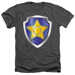 Paw Patrol Chase Badge Men's 30/1 Heather 60 40 Poly Short-Sleeve T-Shirt