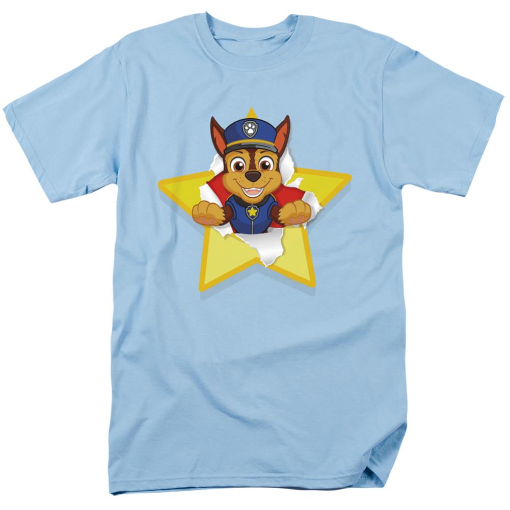 Paw Patrol Chase Torn Star Men's 18/1 Cotton Short-Sleeve T-Shirt