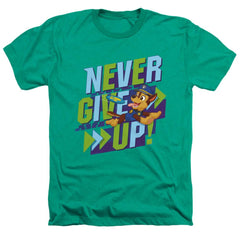 Paw Patrol Never Give Up Men's 30/1 Heather 60 40 Poly Short-Sleeve T-Shirt
