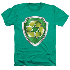 Paw Patrol Rocky Badge Men's 30/1 Heather 60 40 Poly Short-Sleeve T-Shirt