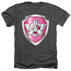 Paw Patrol Skye Badge Men's 30/1 Heather 60 40 Poly Short-Sleeve T-Shirt