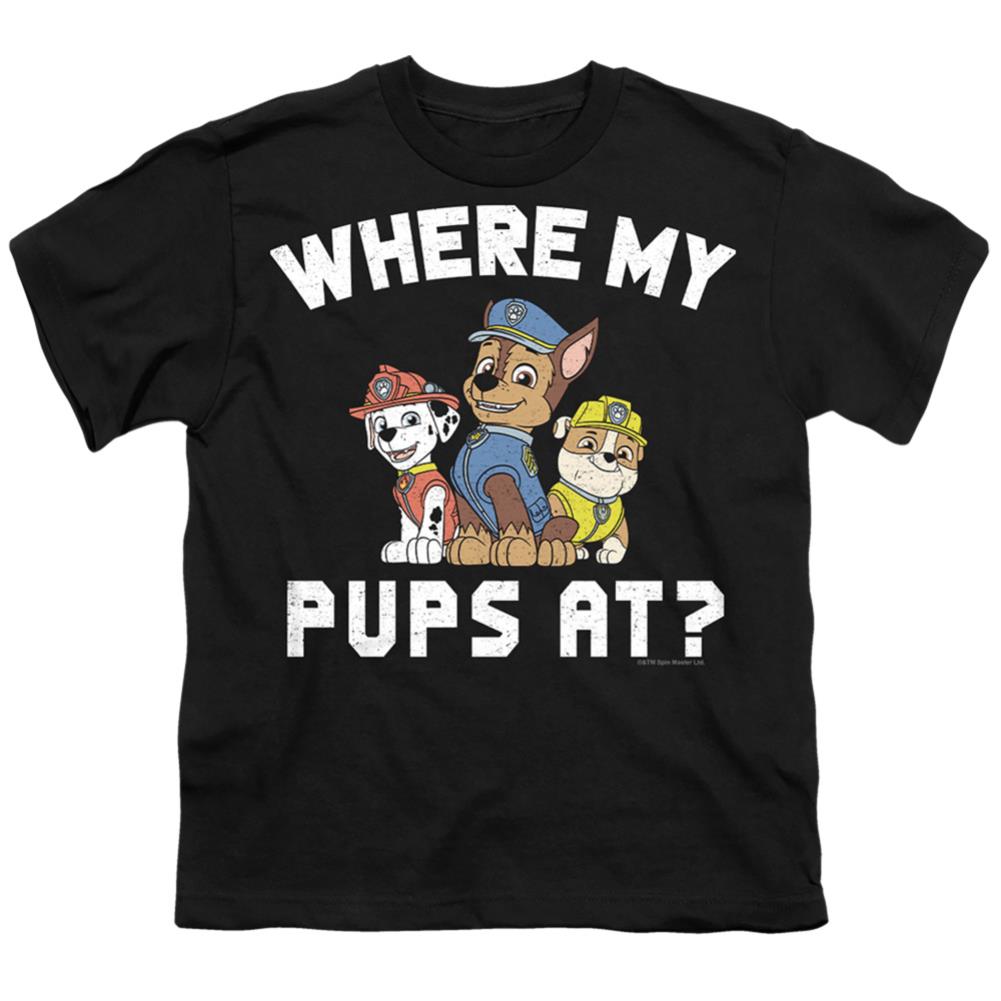 Paw Patrol Where My Pups At? Youth 18/1 100% Cotton Short-Sleeve T-Shirt