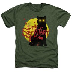 Pet Sematary Graphic Cat Men's 30/1 Heather 60 40 Poly Short-Sleeve T-Shirt