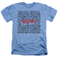 Pictureka Line Work Men's 30/1 Heather 60 40 Poly Short-Sleeve T-Shirt