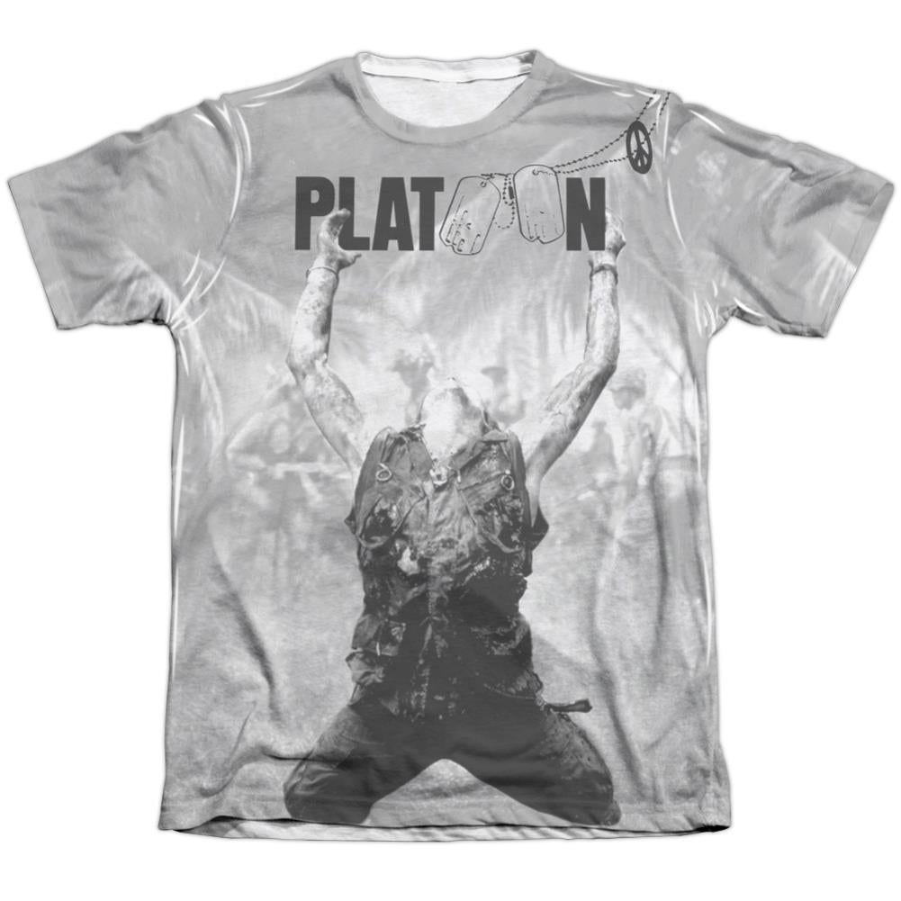 Platoon Grayscale Poster Men's Regular Fit Poly Cotton Short-Sleeve T-Shirt