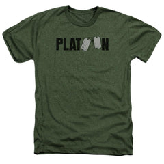 Platoon Logo Men's 30/1 Heather 60 40 Poly Short-Sleeve T-Shirt
