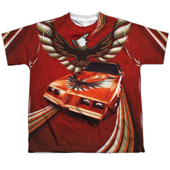 Pontiac Firebird Flames Youth Regular Fit Poly Short-Sleeve T-Shirt